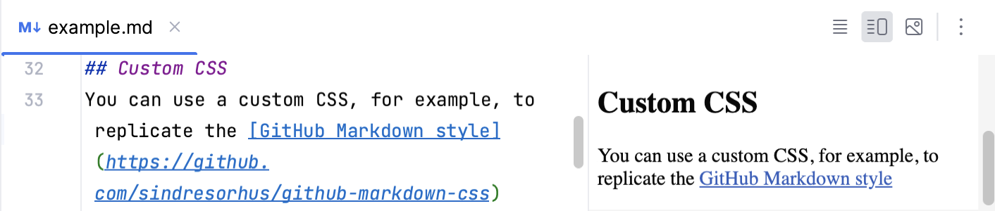具有自定义 CSS 的 Markdown 预览,类似 GitHub 渲染风格 具有自定义 CSS 的 Markdown 预览,类似 GitHub 渲染风格