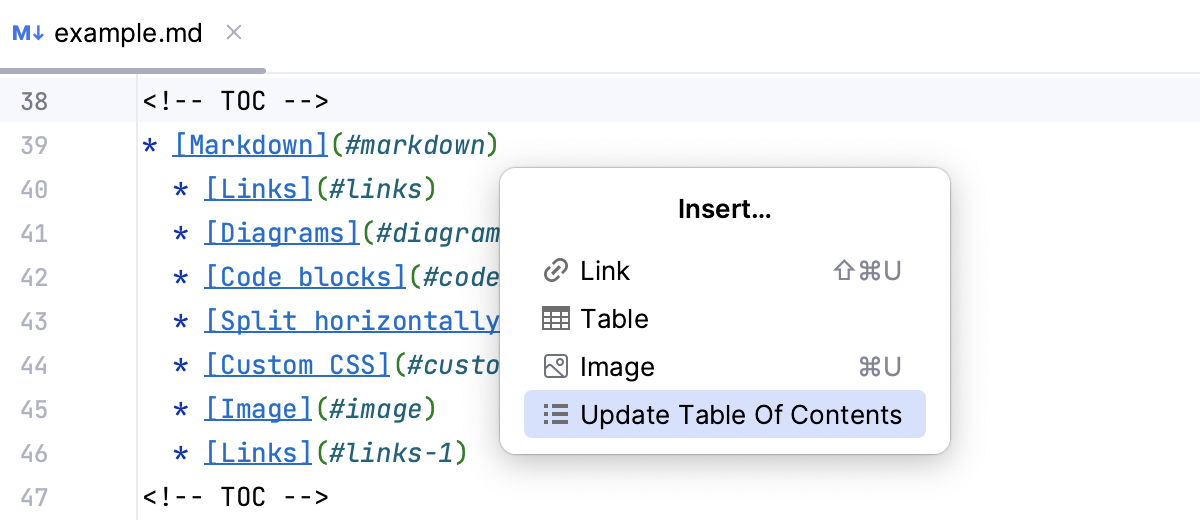 更新 Markdown 文件中的目录 更新 Markdown 文件中的目录