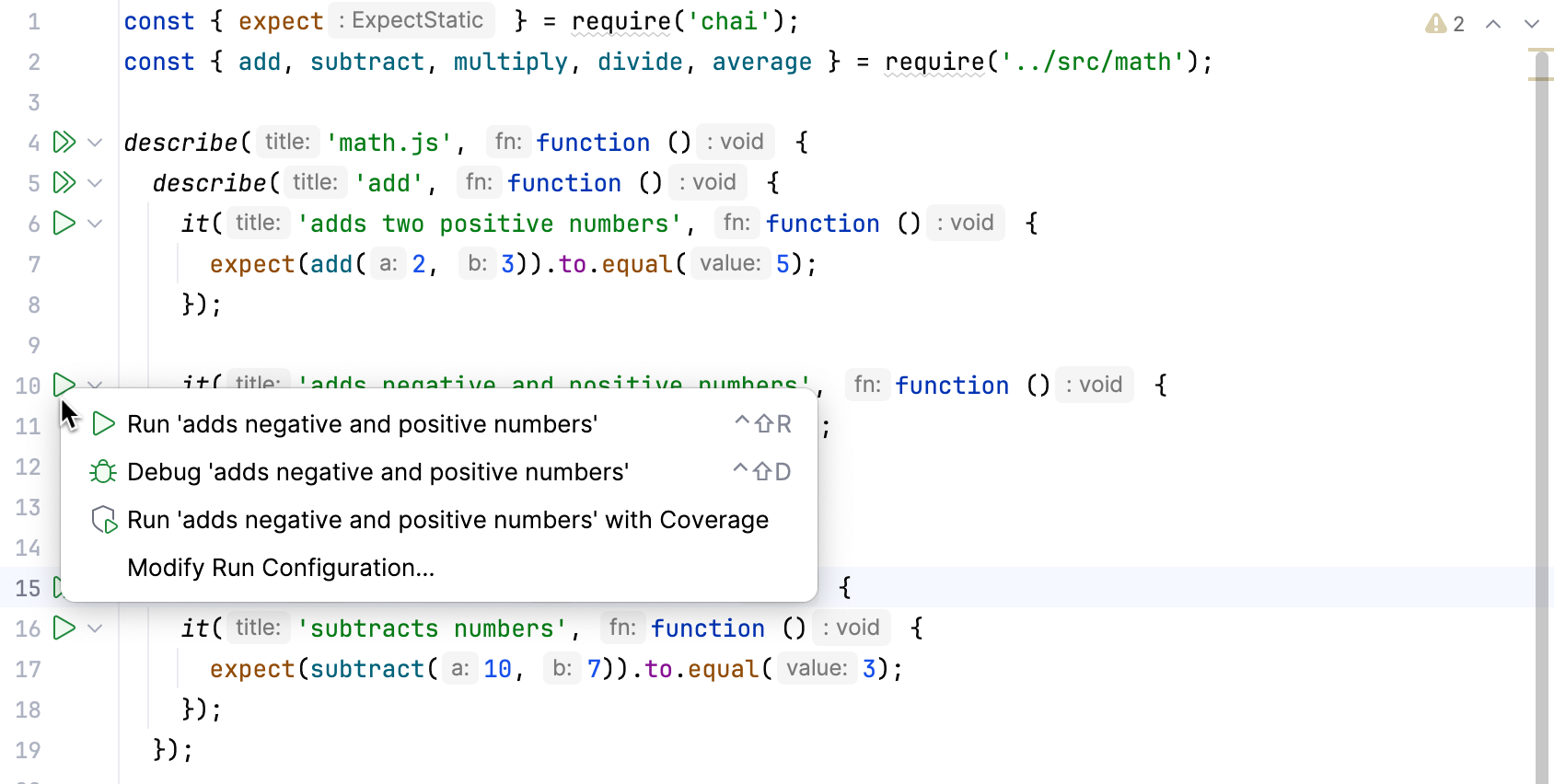 从编辑器运行 Mocha 测试 从编辑器运行 Mocha 测试