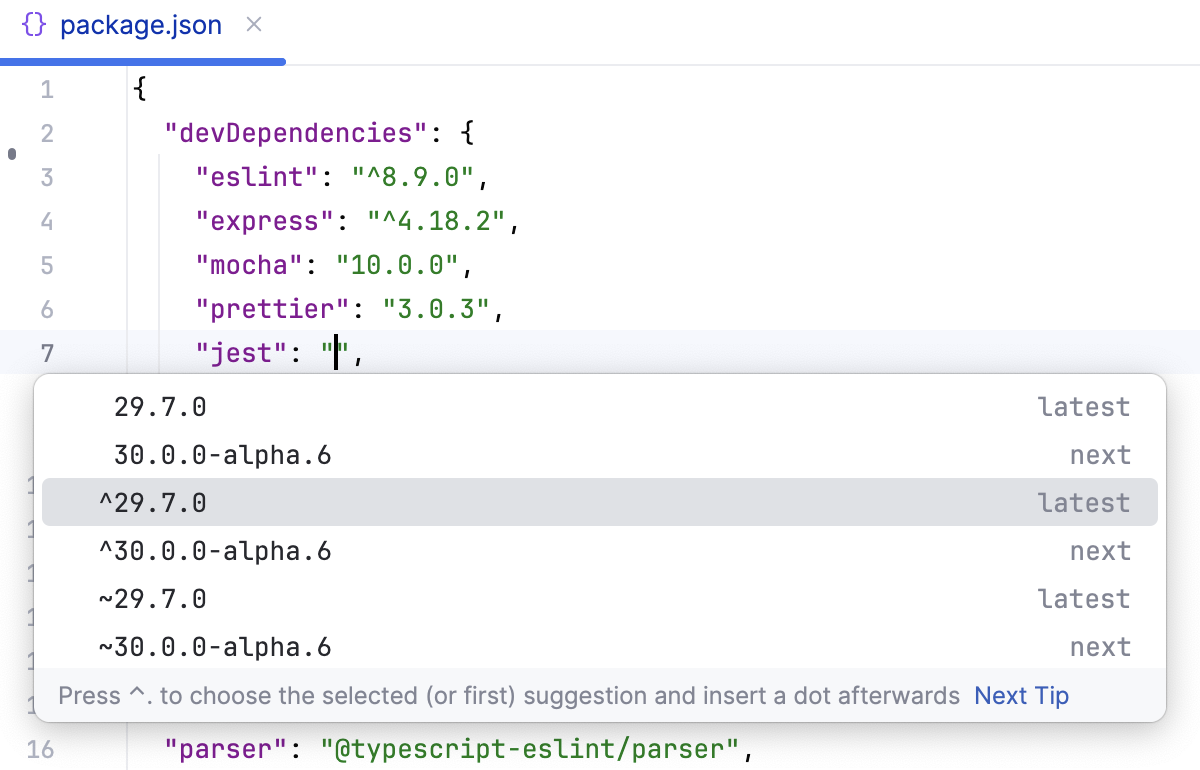 显示最新可用的软件包版本