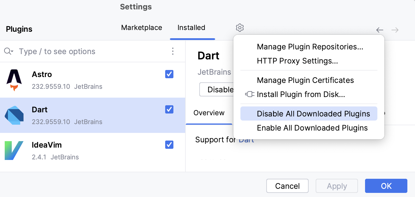 禁用所有已下载的插件 禁用所有已下载的插件