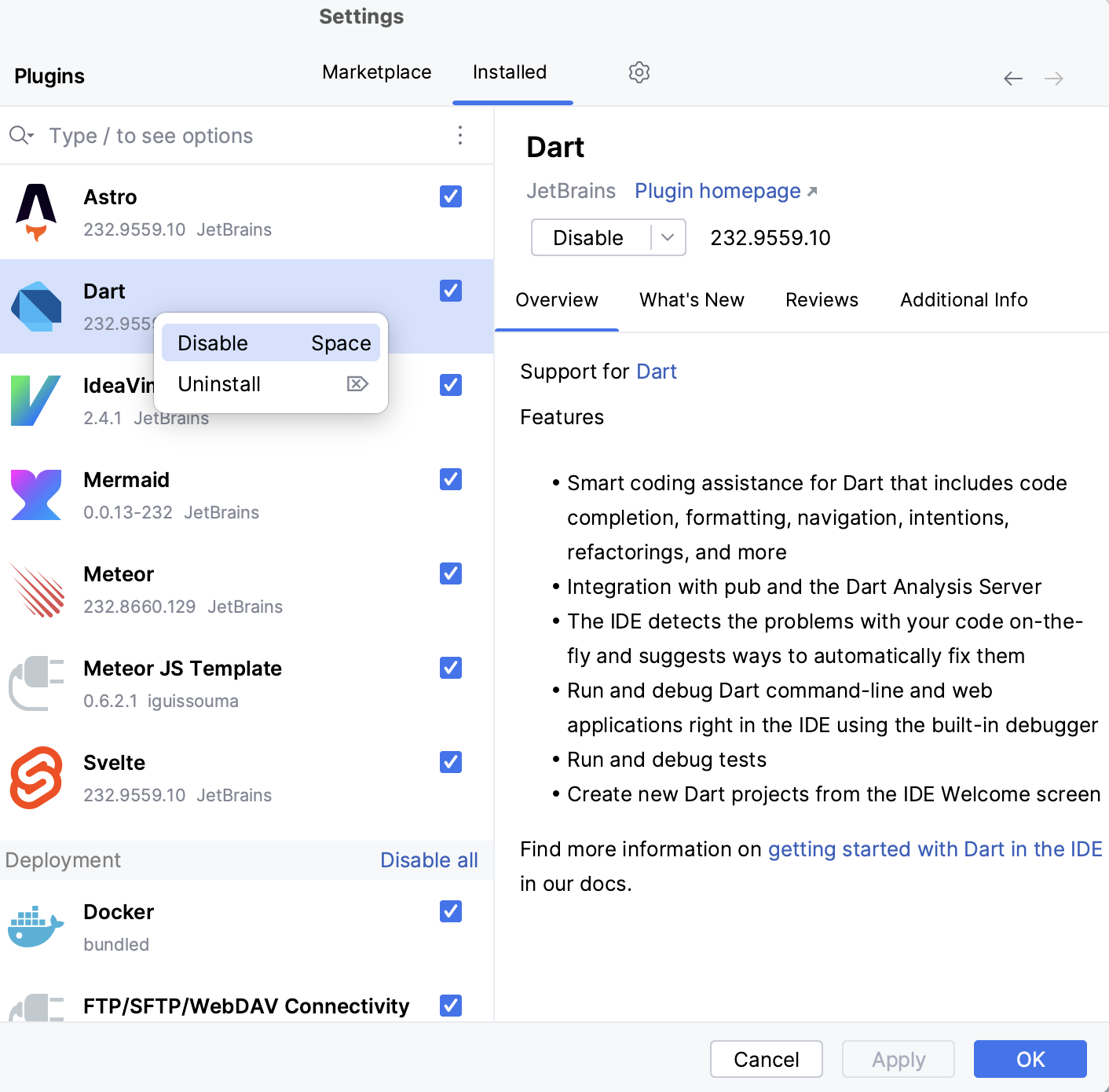 禁用已安装的插件 禁用已安装的插件