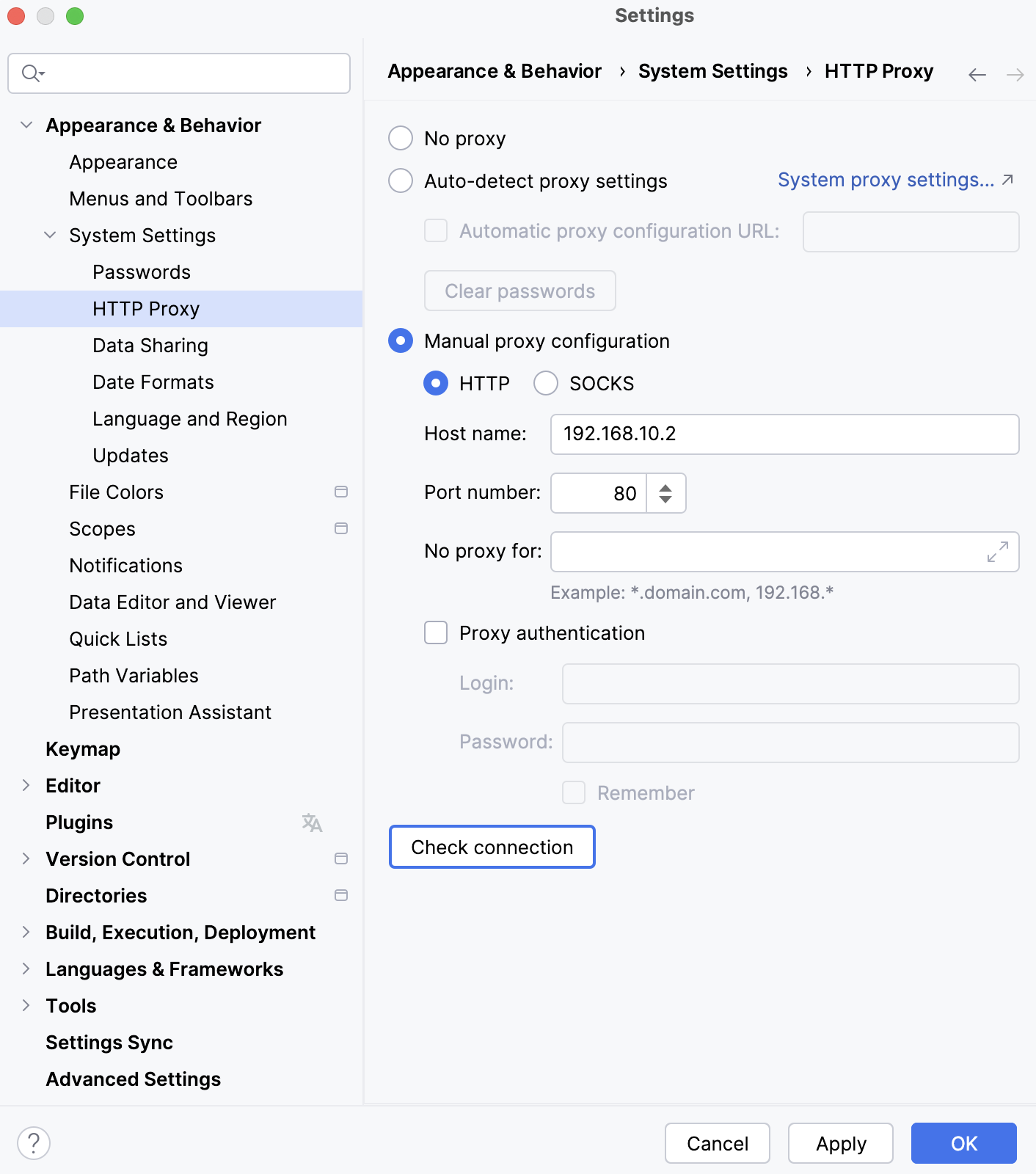 HTTP 代理页面 HTTP 代理页面
