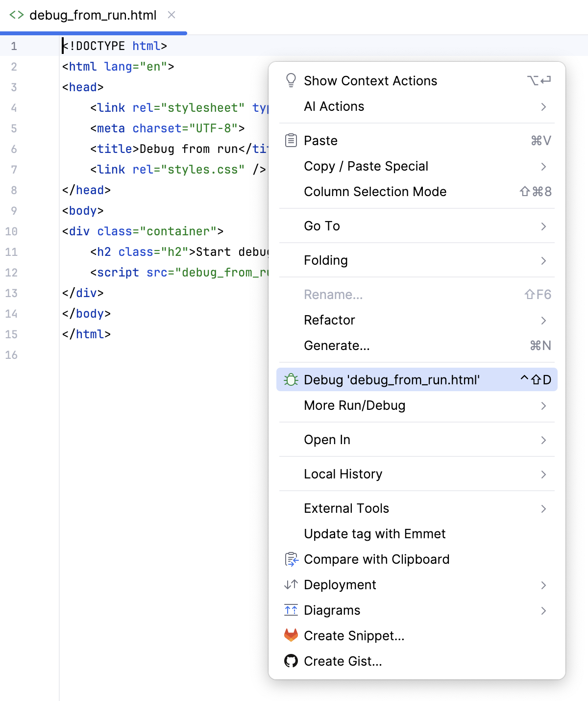 Start a debugging session Start a debugging session
