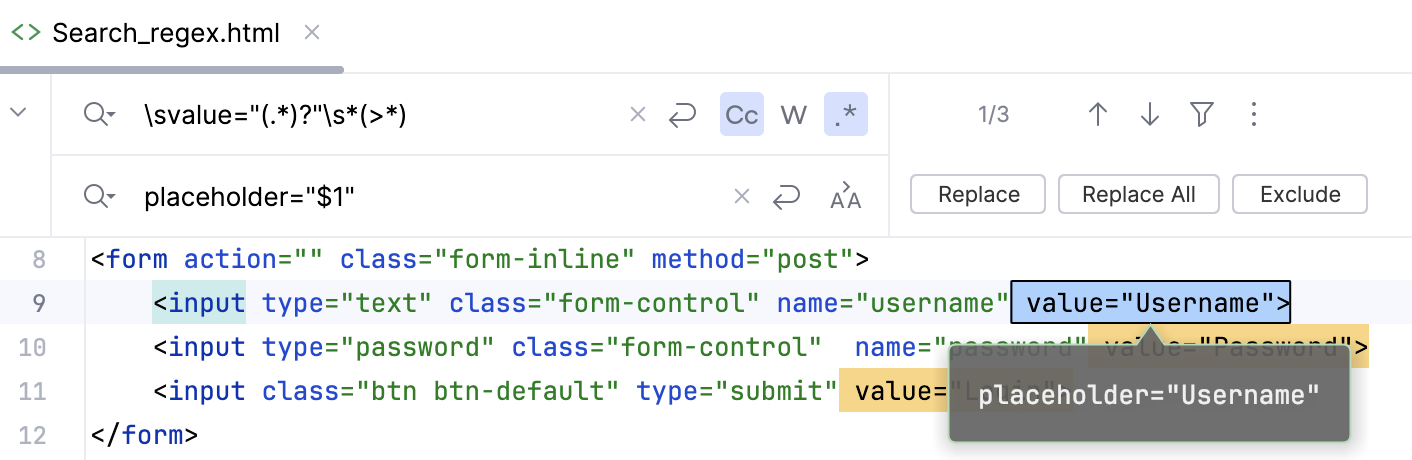 Replace with regex result Replace with regex result