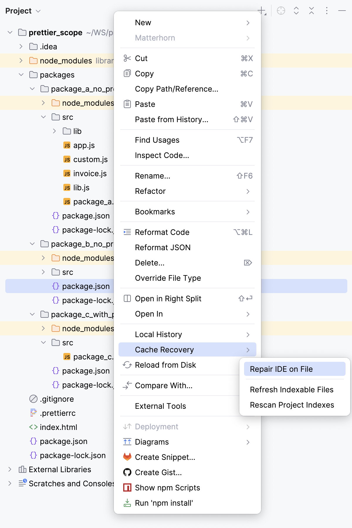 Repair IDE on a file Repair IDE on a file