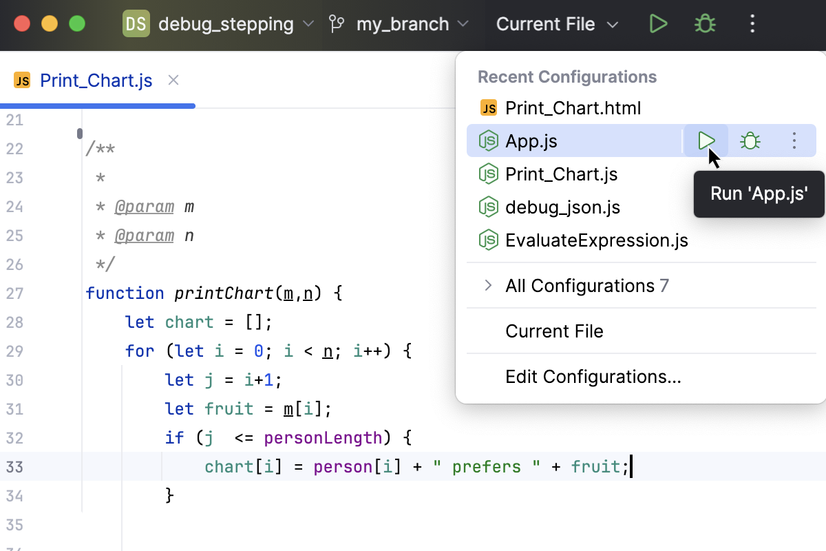 Permanent and temporary configurations have different icons Permanent and temporary configurations have different icons