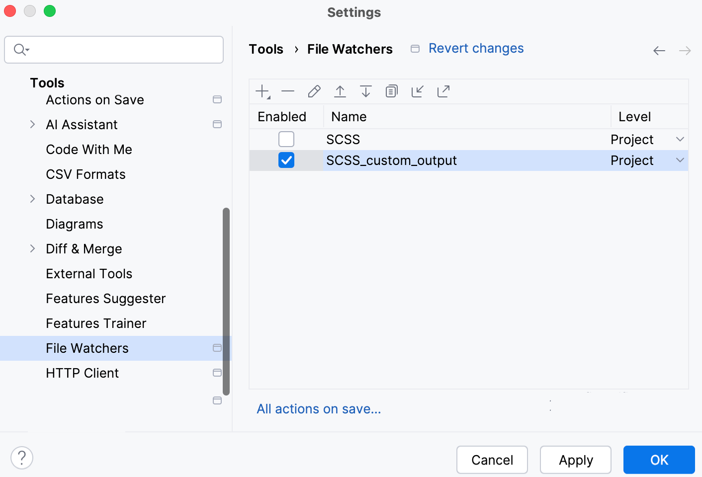 New File Watcher with custom output path saved and enabled New File Watcher with custom output path saved and enabled