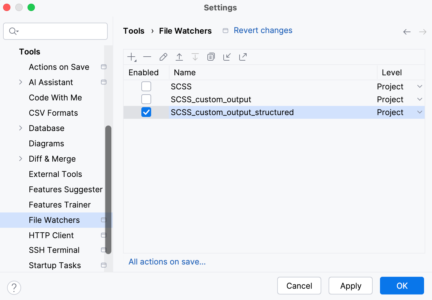 Custom output with folder structure: File Watcher saved and enabled Custom output with folder structure: File Watcher saved and enabled