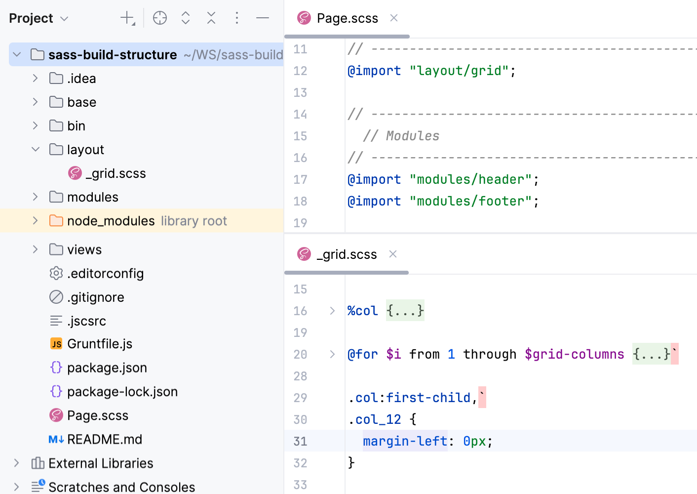 Compiling SCSS into CSS: project structure Compiling SCSS into CSS: project structure