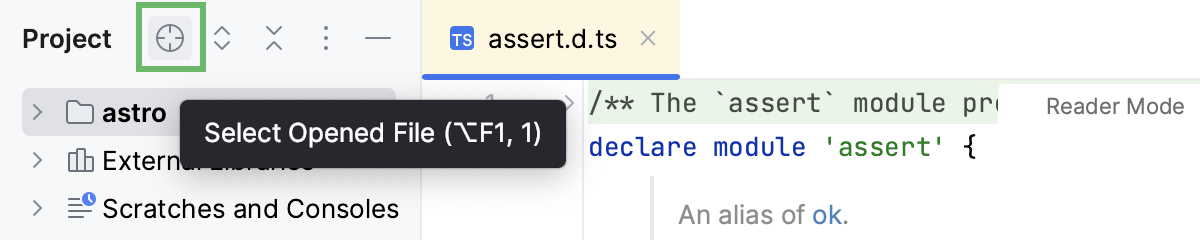 Select opened file Select opened file