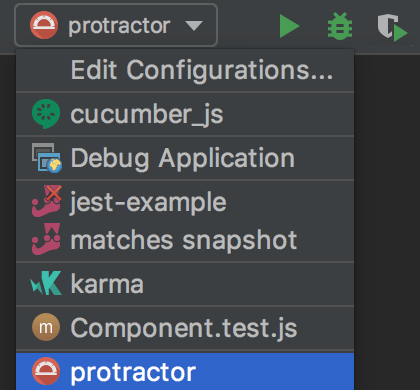 Select run/debug configuration Select run/debug configuration
