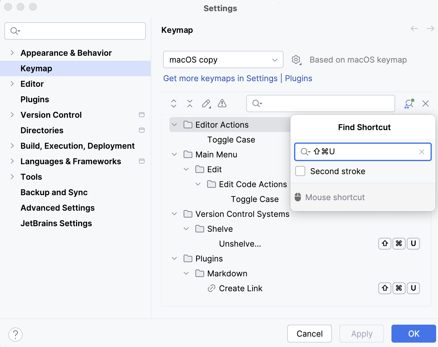 Shortcut is mapped to multiple actions