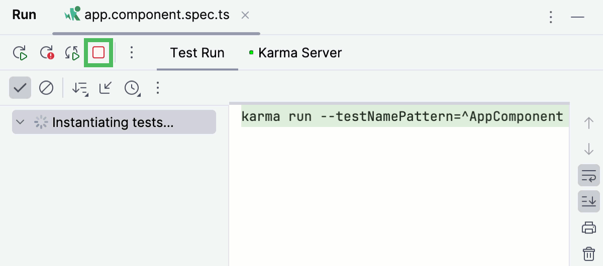 Stop running tests Stop running tests