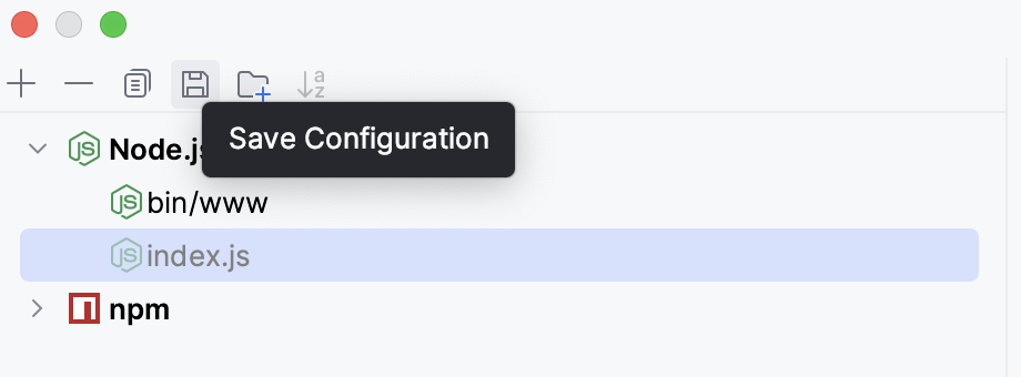 Save temporary run configuration in the Edit Configurations dialog Save temporary run configuration in the Edit Configurations dialog