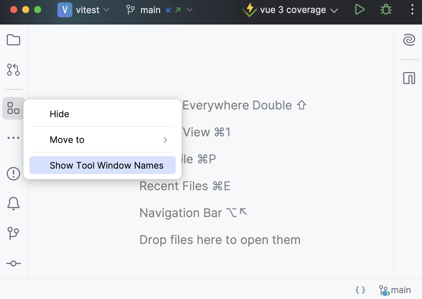 Tool window names disabled Tool window names disabled