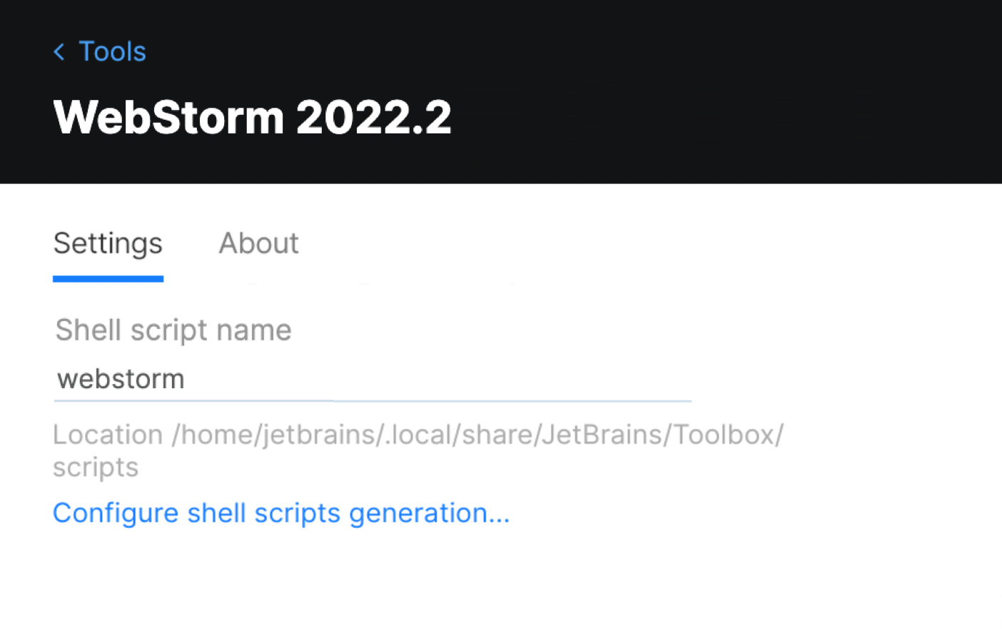 Toolbox App WebStorm 设置 Toolbox App WebStorm 设置