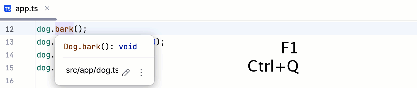 弹出窗口中的快速文档