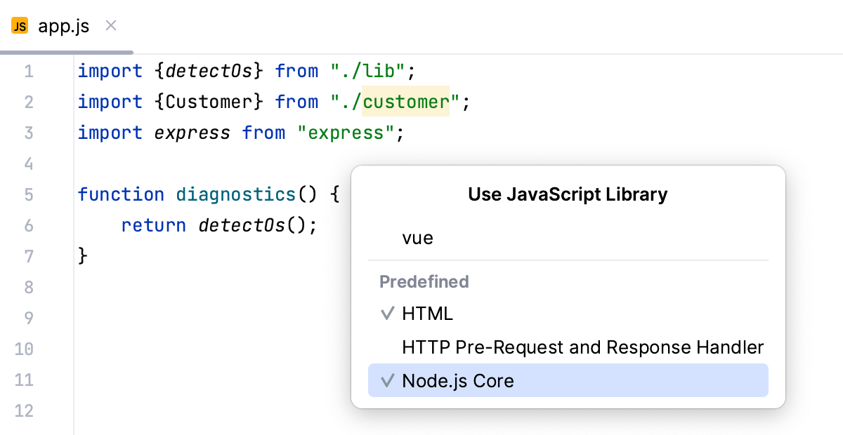 View associated JS libraries: popup list View associated JS libraries: popup list