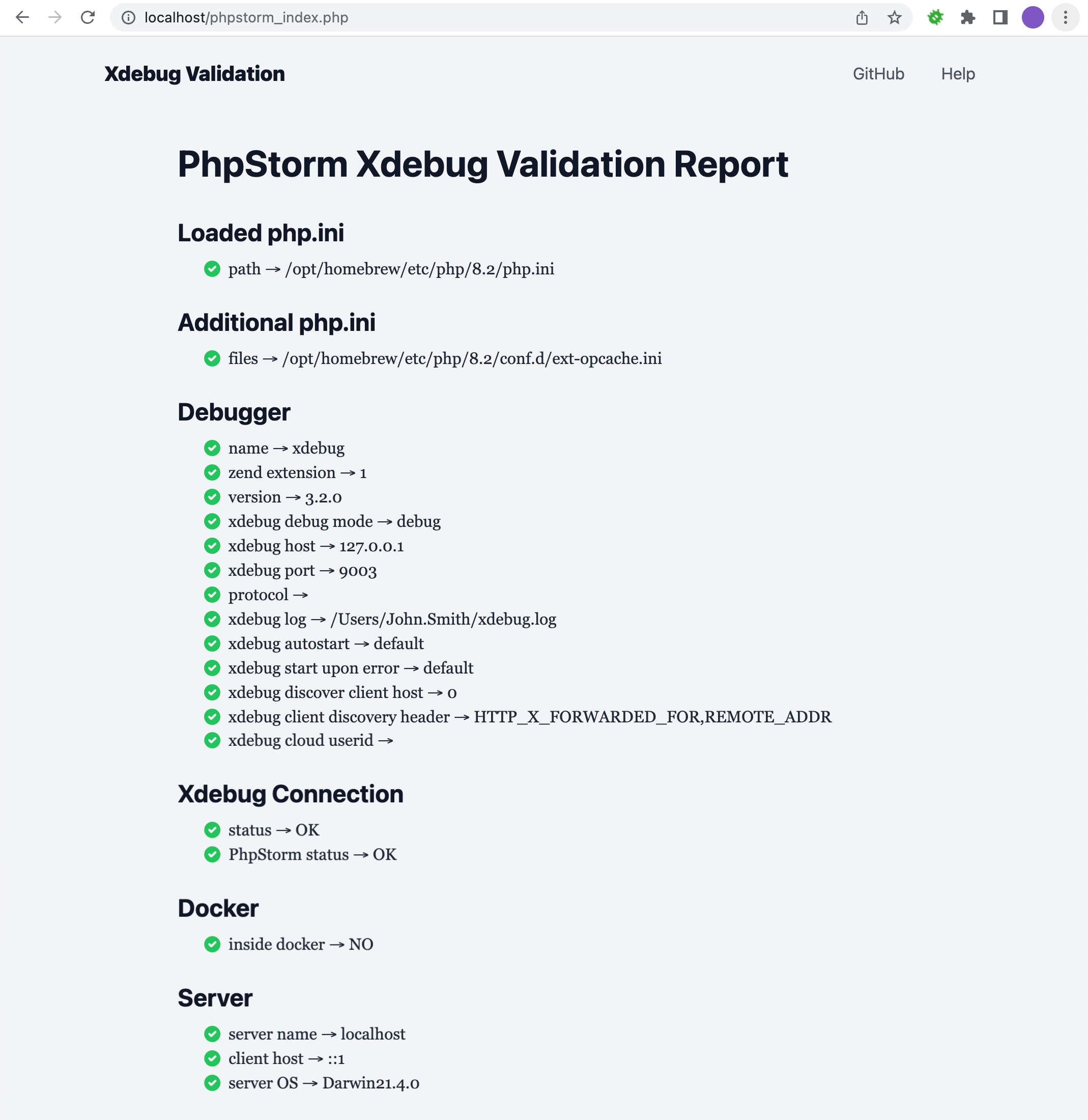 Xdebug Validation report Xdebug Validation report