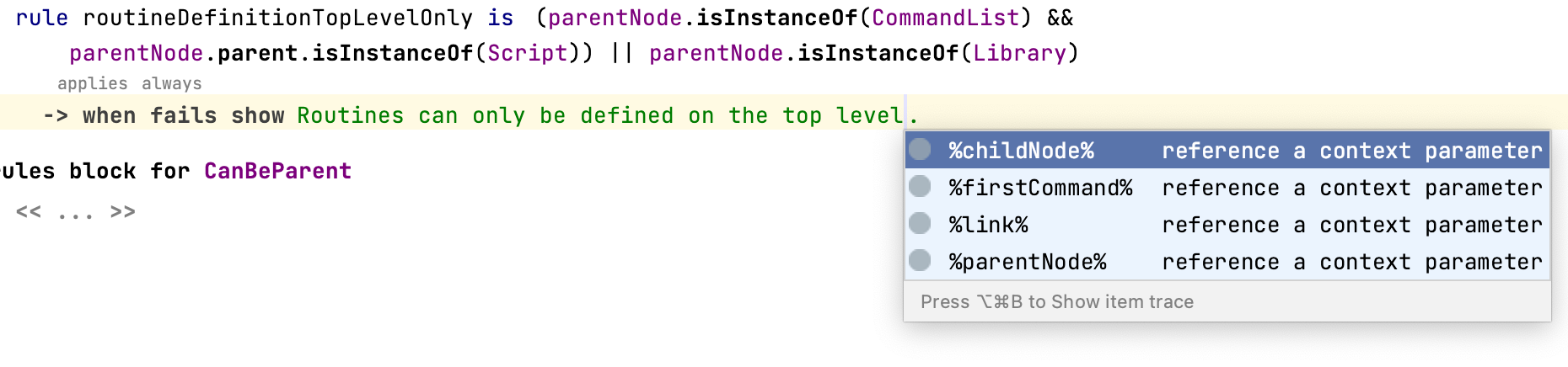 Use of implicit parameters in error messages Use of implicit parameters in error messages