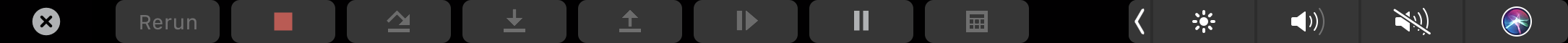 The Touch Bar in debugger context The Touch Bar in debugger context