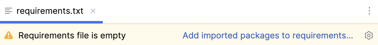 Quick-fix to update a requirements file Quick-fix to update a requirements file