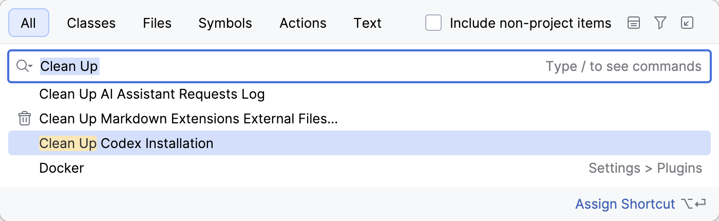 Clean Up Codex Installation action