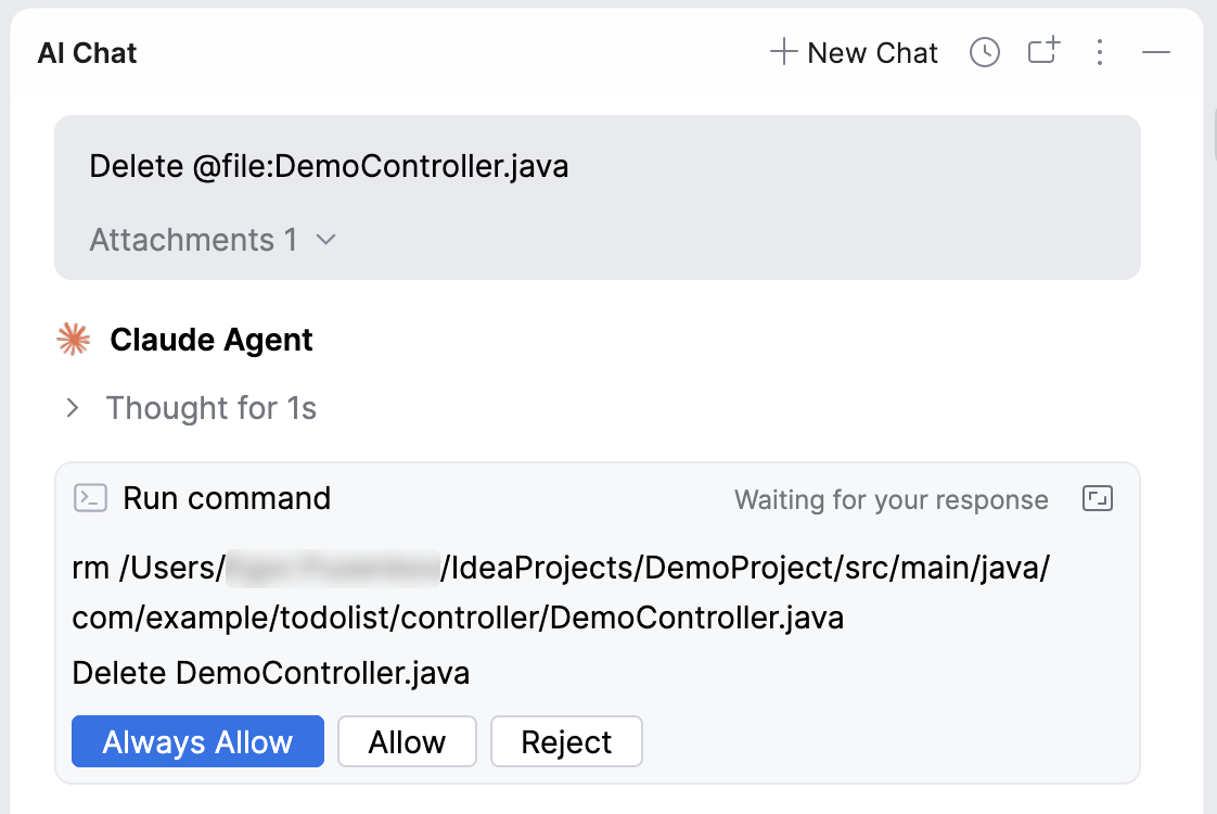 Claude Agent requests an approve