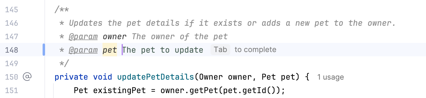AI-generated code suggestion for commented code AI-generated code suggestion for commented code