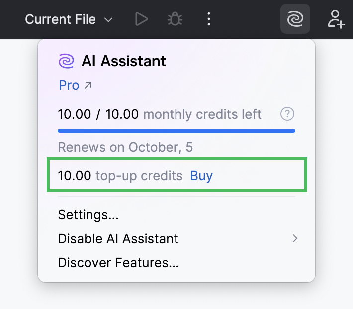 Track Top-up AI Credits usage