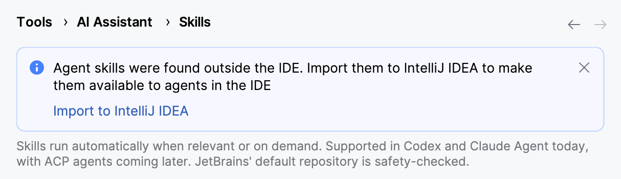 Import skills