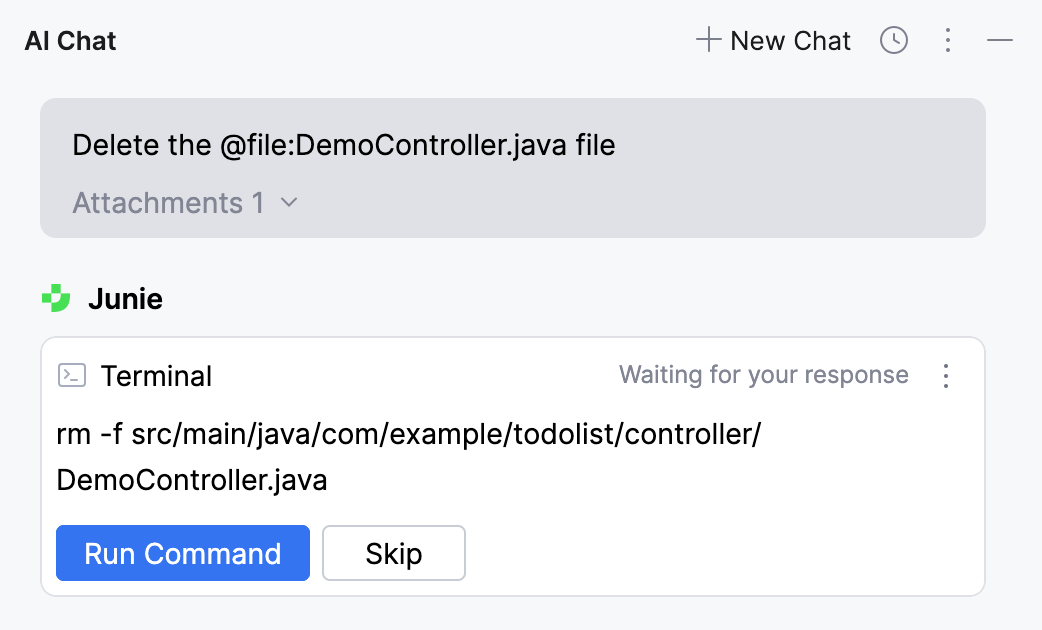Junie requests an approve