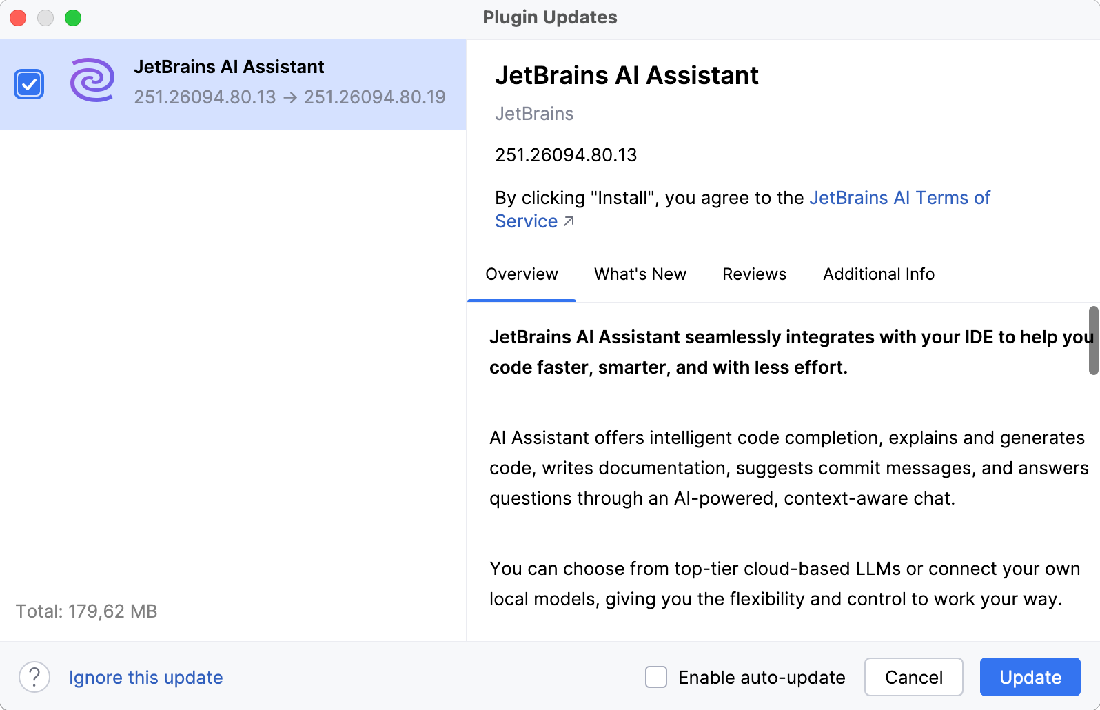 Plugin Updates dialog Plugin Updates dialog