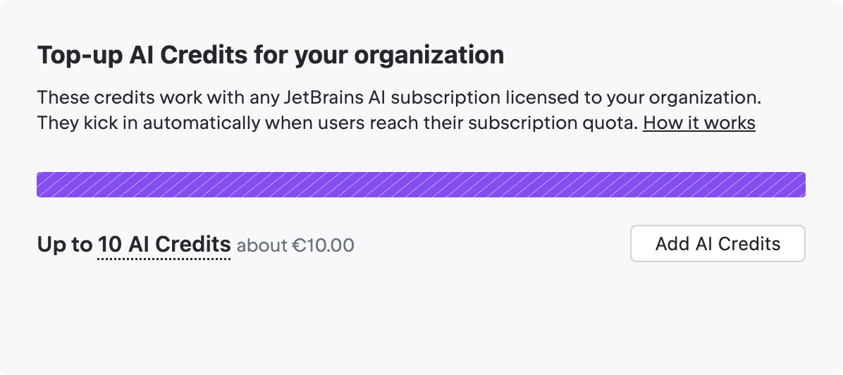 Review Top-up AI Credits balance