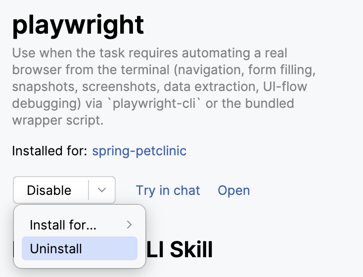 Uninstall a skill