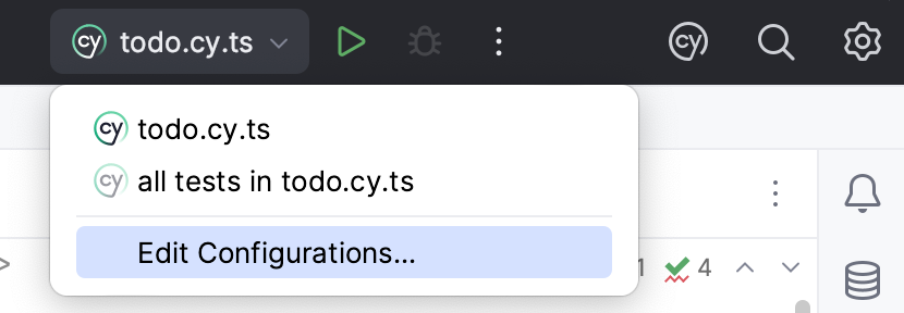Select the run/debug configuration Select the run/debug configuration