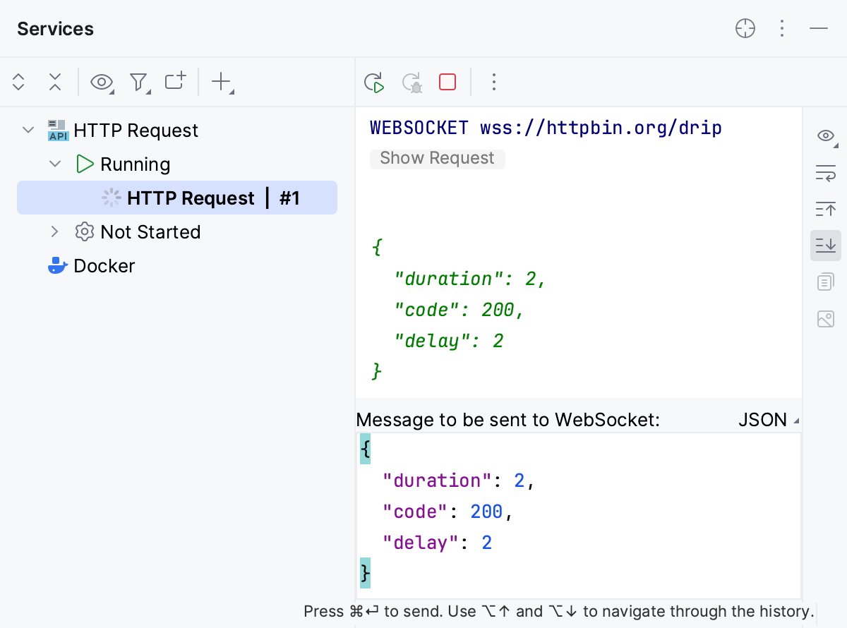 The Services tool window The Services tool window