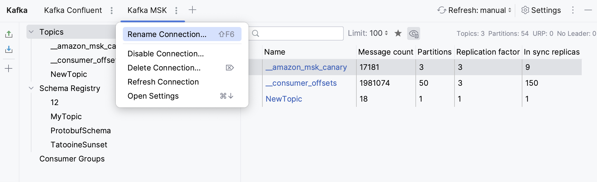 Kafka 连接：主题