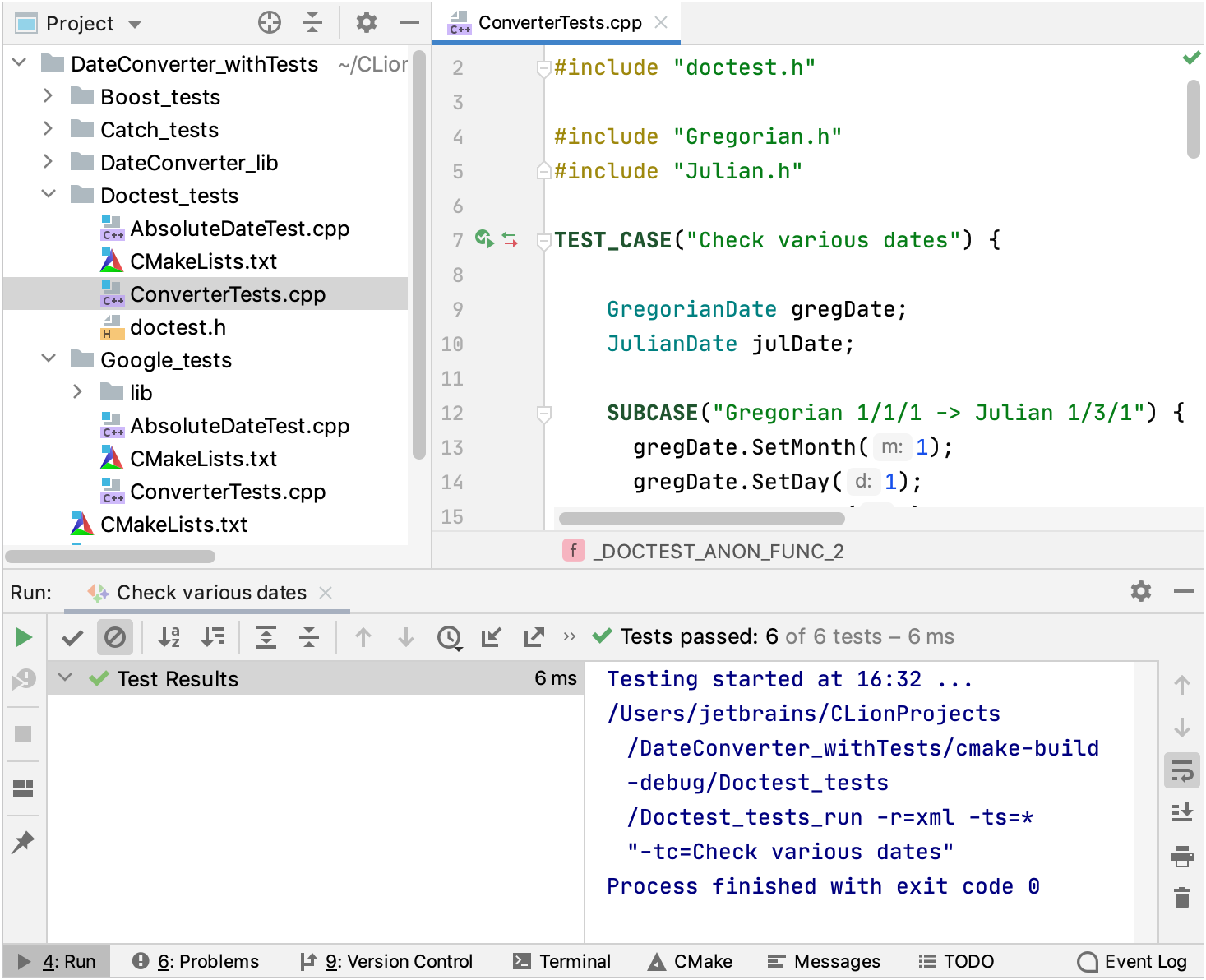 Doctest tests results Doctest tests results