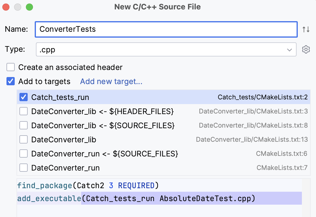 Adding another source file to the tests target Adding another source file to the tests target