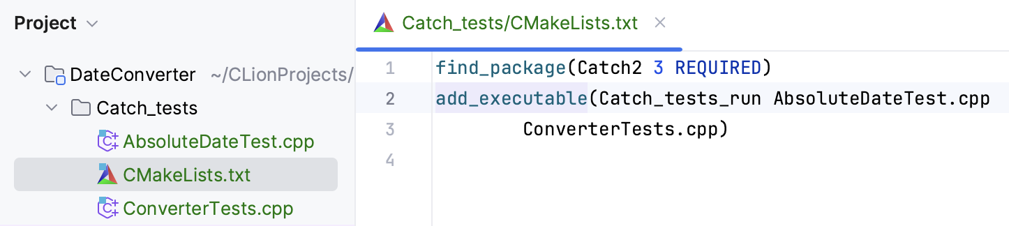 Source files and tests target Source files and tests target