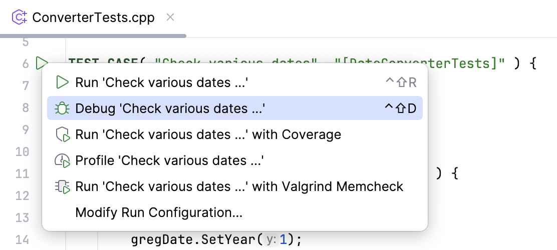 Gutter icons for tests Gutter icons for tests