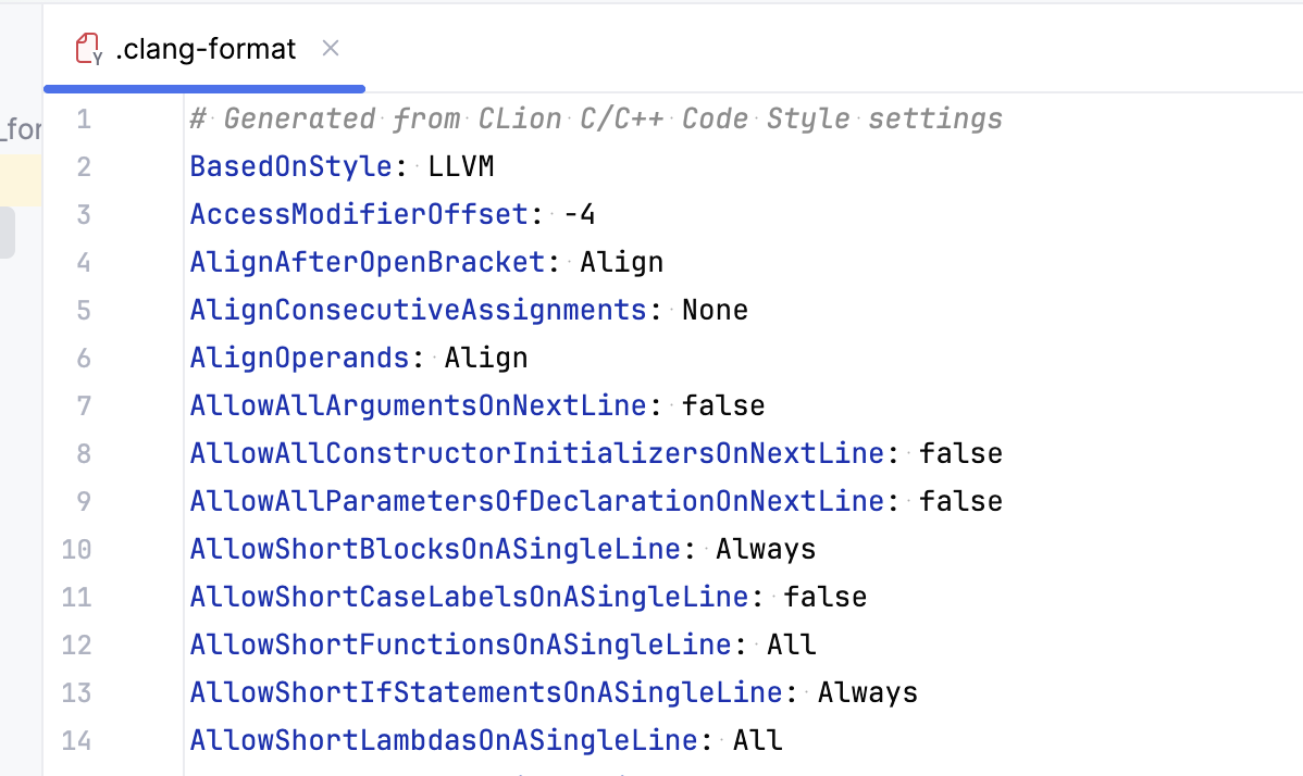 ClangFormat settings file ClangFormat settings file