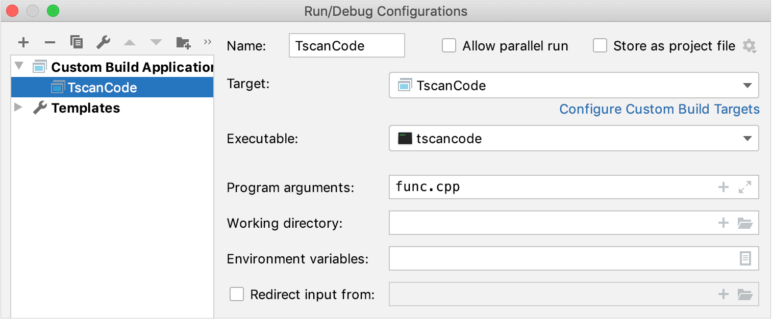 custom run-debug configuration custom run-debug configuration
