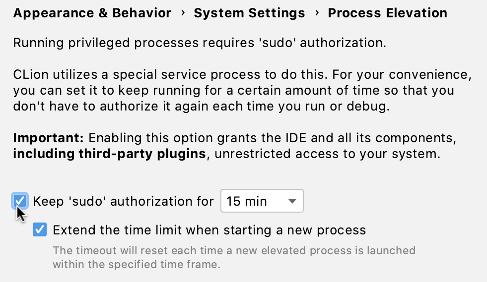 Authorization time settings Authorization time settings