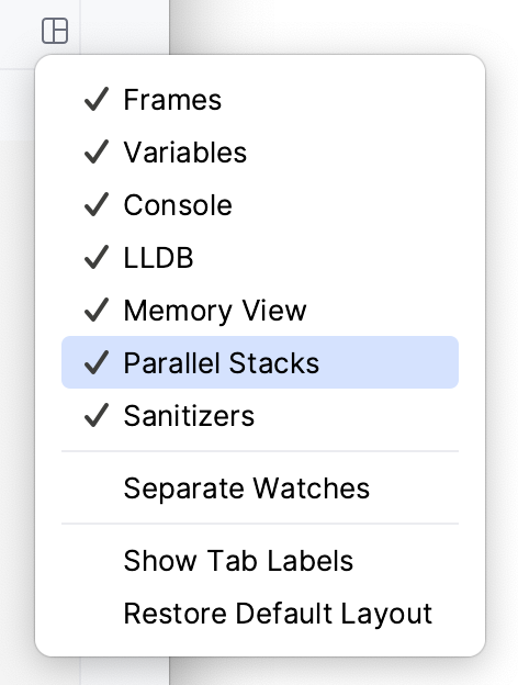 Enabling the Parallel Stacks view Enabling the Parallel Stacks view