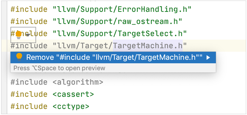 Applying a quick-fix in the editor Applying a quick-fix in the editor