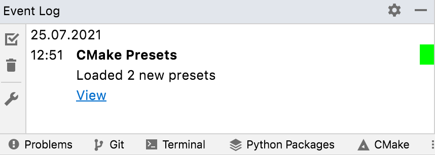 Presets loaded notification Presets loaded notification