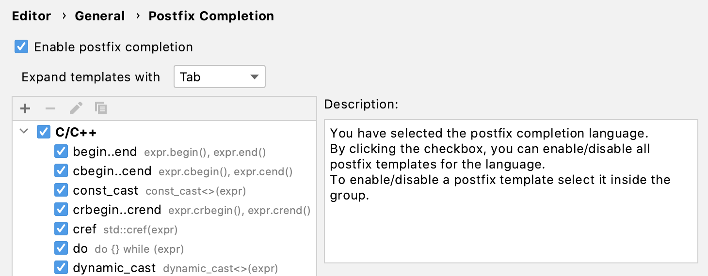 Postfix completion settings Postfix completion settings